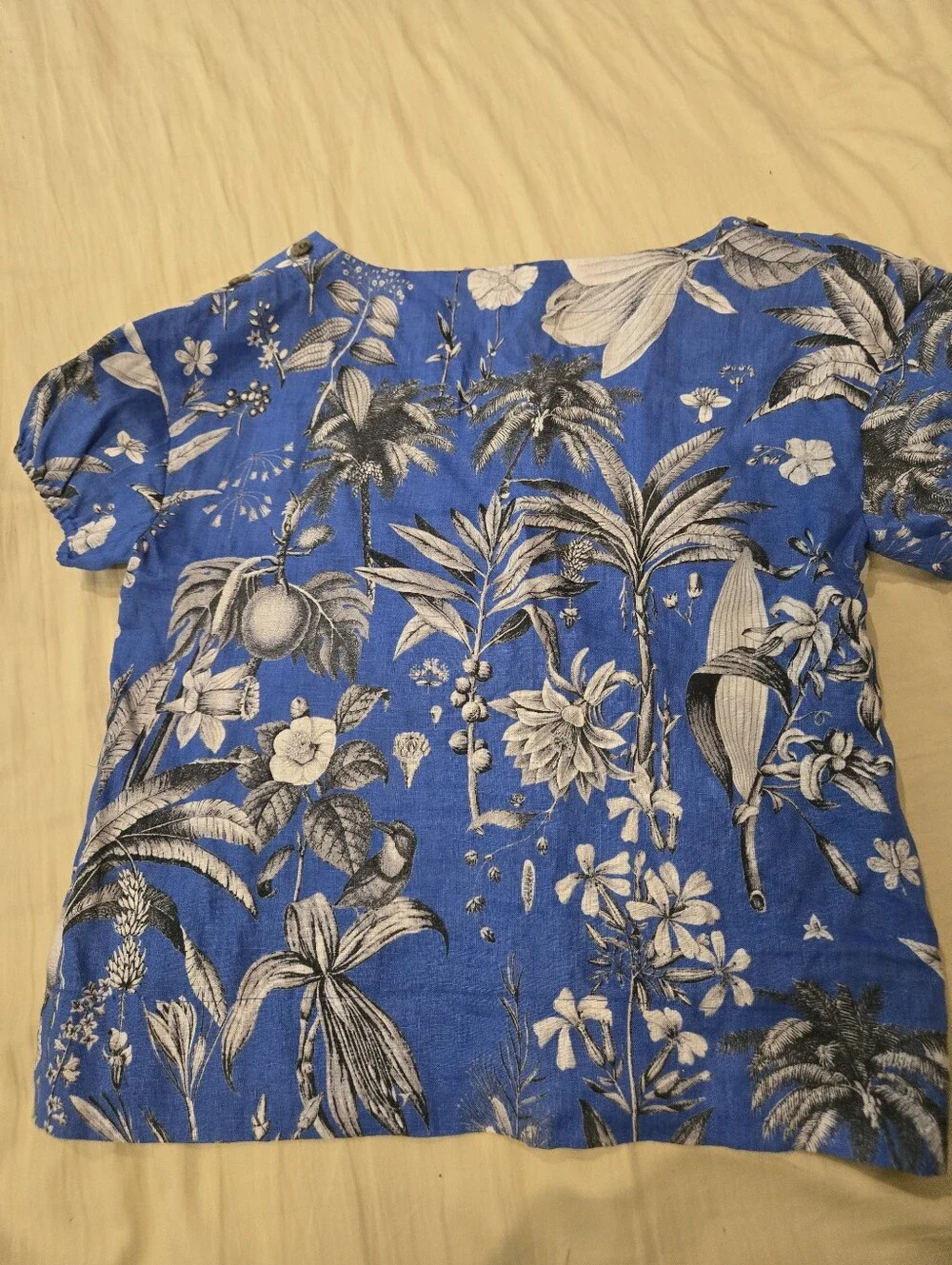 J Crew Italian Linen Blue Top XXS New
